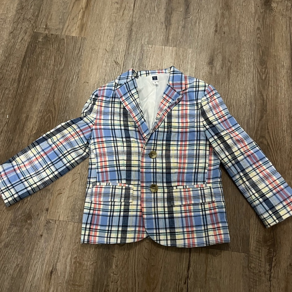 Janie and Jack linen plaid blazer
